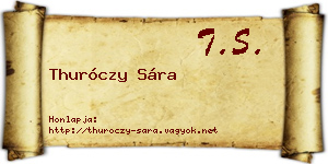 Thuróczy Sára névjegykártya